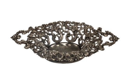 Patera na owoce, 2 poł XIX w.
, antyki, srebra, stare srebra, platery, Galeria żak, skup antyków, antyki Warszawa