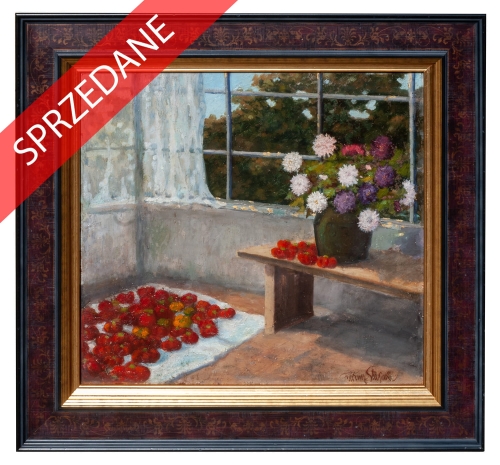 Tadeusz Stasiak "Koniec lata", malarstwo dawne, malarstwo aukcyjne, antyki Warszawa, skup antyków, Galeria Żak