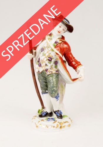 Młody panicz, Miśnia, XIX w., figurki porcelanowe, antyki Warszawa, porcelana miśnieńska