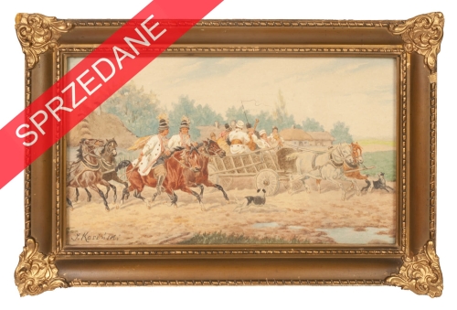 Kajetan Kosiński "Wesele krakowskie", antyki, malarstwo dawne, obrazy aukcyjne, Galeria Żak, skup antyków Warszawa