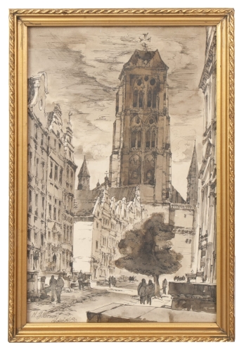 M. Jaczewski “Gdańsk”, 1980 , antique Warsaw, antique paintings, Galeria Żak, art, antiques
