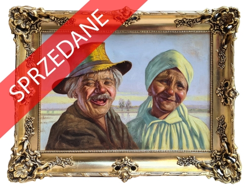 Konstanty Szewczenko „Chłopi”, antyki, galeria żak, malarstwo polskie, dzieła sztuki