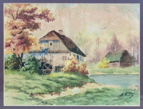 Stanisław Buksza "Mill", antique Warsaw, antique paintings, Galeria Żak, art, antiques