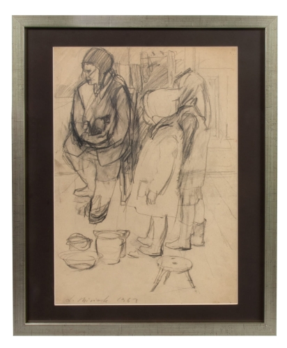 Leszek Misiak “Visit”, 1963 , antique Warsaw, antique paintings, Galeria Żak, art, antiques