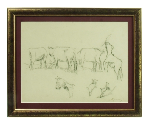 Wiesław Dymny “Goats”, antique Warsaw, antique paintings, Galeria Żak, art, antiques