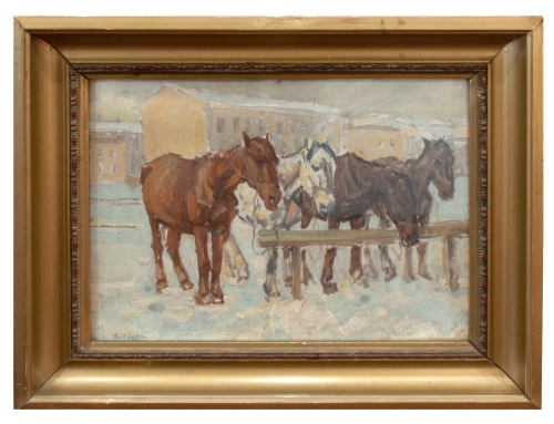 Jan Erazm Kotowski "Horses”, antique Warsaw, antique paintings, Galeria Żak, art, antiques