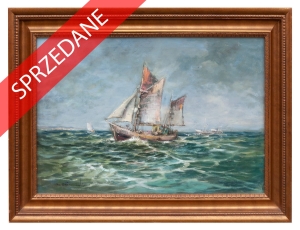 Eugeniusz Dzierżencki „Kutry na morzu"