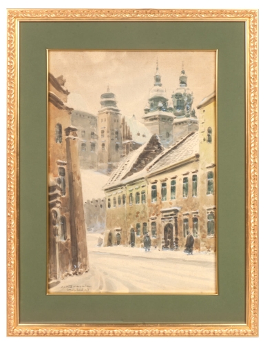 Adam Korczak “Wawel Castle”, antique Warsaw, antique paintings, Galeria Żak, art, antiques