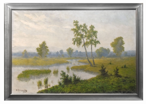 Józef Guranowski "Spring landscape", 1914 , antique Warsaw, antique paintings, Galeria Żak, art, antiques