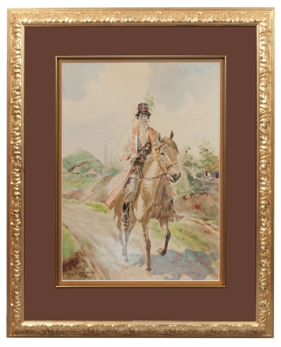 Juliusz Dembowski “Ride”, 1914 , antique Warsaw, antique paintings, Galeria Żak, art, antiques
