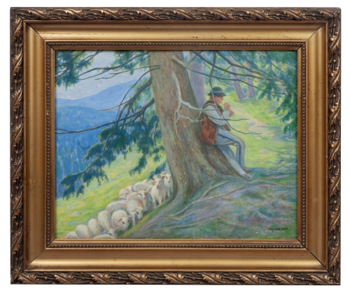 Franciszek Gnyp "Shepherd with the sheeps”, antique Warsaw, antique paintings, Galeria Żak, art, antiques