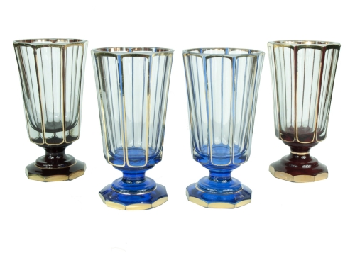 Rummers, Bohemia, 20th century, antique Warsaw, glass, old glass, Galeria Żak, art, antiques