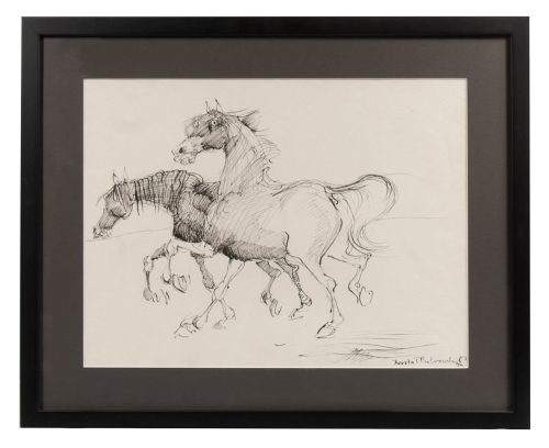 Tadeusz Piotrowski “Horses”, 1983 , antique Warsaw, antique paintings, Galeria Żak, art, antiques