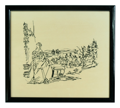 Antoni Wojciechowski “Lady in the garden”, antique Warsaw, antique paintings, Galeria Żak, art, antiques