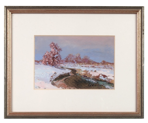 Andrzej Malinowski “Winter landscape”, antique Warsaw, antique paintings, Galeria Żak, art, antiques