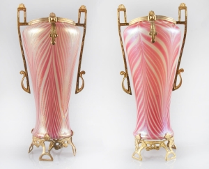 Pair of the art nouveau vases, Palme König, early 20th century 