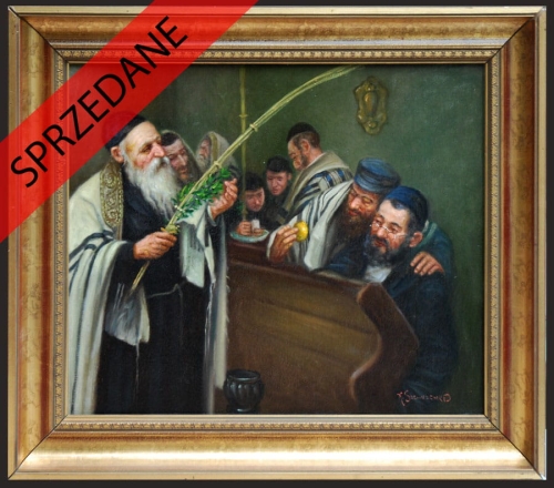 Konstanty Szewczenko "Święto Sukkot",antyki, galeria żak, malarstwo polskie, dzieła sztuki