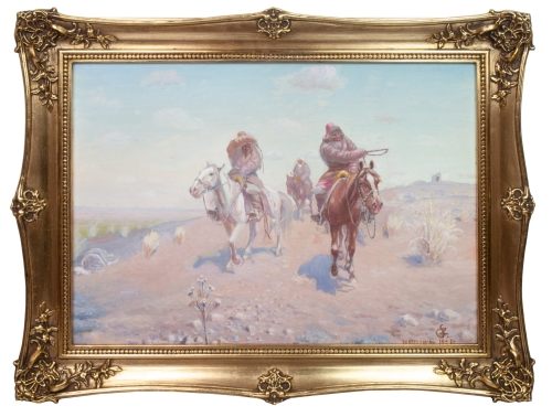 Polish painter “On the road”, 1925 , antique Warsaw, antique paintings, Galeria Żak, art, antiques
