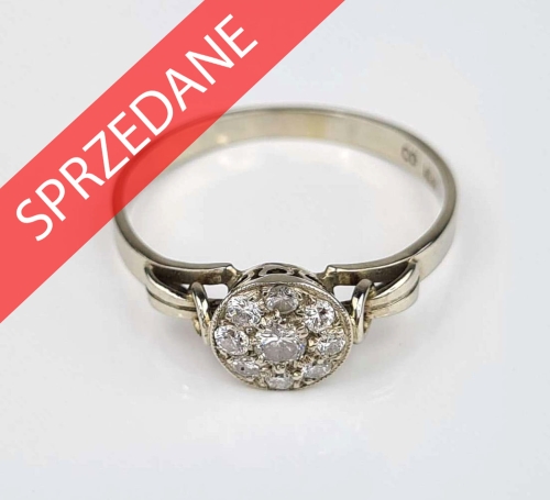 Pierścionek, dawna biżuteria, antyki, pierścionek z brylantem, antyki Warszawa, skup antyków