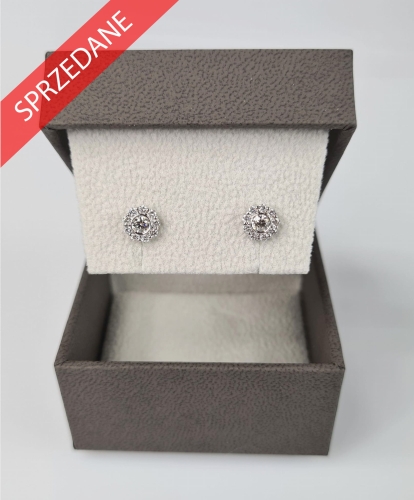 Kolczyki z brylantami , dawna biżuteria, antyki, antyki Warszawa, skup antyków