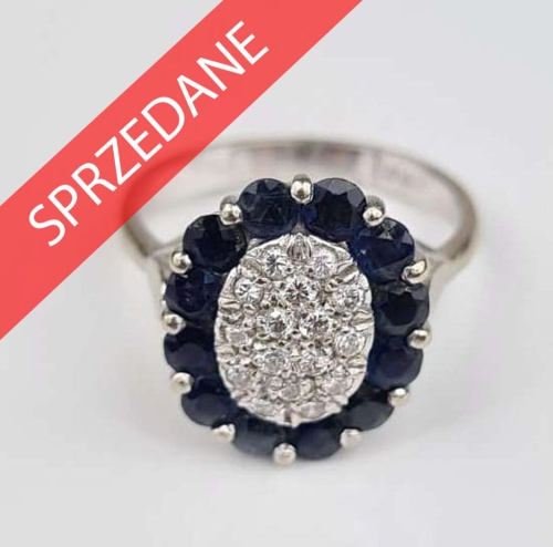 Pierścionek, dawna biżuteria, antyki, pierścionek z brylantami, antyki Warszawa, skup antyków