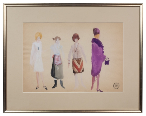 Franciszek Starowieyski “Women's costumes”, antique Warsaw, antique paintings, Galeria Żak, art, antiques