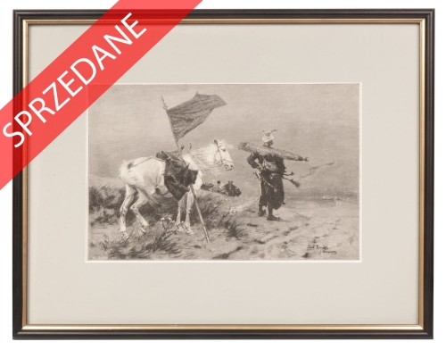 Józef Brandt “U Brodu”, antyki Warszawa, skup antyków, dawne malarstwo, malarstwo aukcyjne, malarstwo polskie, Galeria Żak
