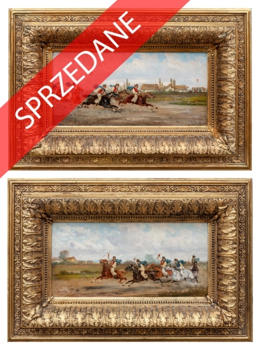 Alfred Steinacker „Węgrzy”, antyki, galeria żak, malarstwo polskie, dzieła sztuki