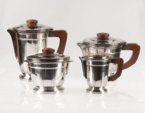 Coffee and tea service, France, 1930’s, antique Warsaw, silver, old silver, Galeria Żak, art, antiques