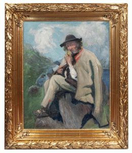 Max Hanemann "Highlander smokes a pipe"