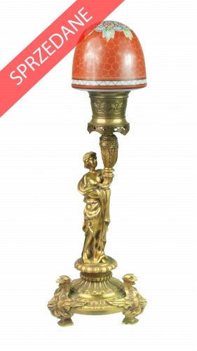 Lampa gabinetowa, pocz. XX w. , antyki Warszawa, skup antyków, antyczne dekoracje, Galeria Żak, dawne oświetlenie, stare lampy