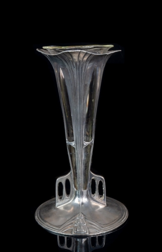 Art Nouveau vase, Roman Plewkiewicz, Warsaw, circa 1900 , antique Warsaw, silver, old silver, Galeria Żak, art, antiques