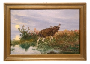 Józef Ryszkiewicz "Moose in the wetlands", 1923 