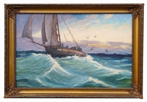 Polish painter "A boat from Hel"