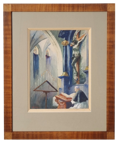 Stanisław Tondos “Prayer”, antique Warsaw, antique paintings, Galeria Żak, art, antiques