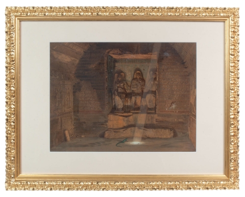 Karl Friedrich Heinrich Werner "The tomb in El-Kab" 1874 
, antique Warsaw, antique paintings, Galeria Żak, art, antiques