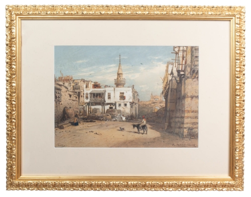 Eduard Hildebrandt "Suez" 1864 , antique Warsaw, antique paintings, Galeria Żak, art, antiques