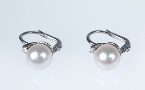 Diamonds and pearls earrings, antique Warsaw, jewelry, old jewelry, Galeria Żak, art, antiques