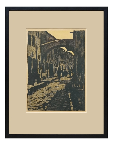 Józef Tom "Uliczka", 1948 r., polska grafika, grafika artystyczna, grafika aukcyjna, skup grafiki