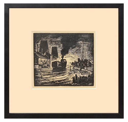 Eugeniusz Arct "Locomotive", 1948 , antique Warsaw, antique paintings, Galeria Żak, art, antiques