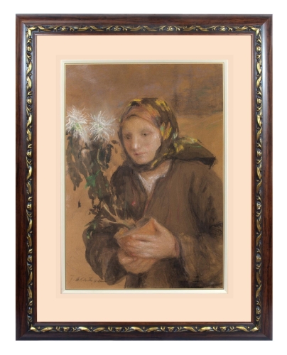 Teodor Axentowicz “Hucułka”, antyki Warszawa, skup antyków, dawne malarstwo, malarstwo aukcyjne, malarstwo polskie, Galeria Żak