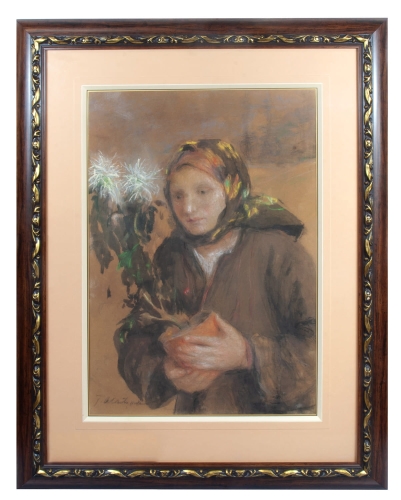 Teodor Axentowicz “The Hutsul girl”, antique Warsaw, antique paintings, Galeria Żak, art, antiques