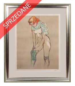 Henri de Toulouse-Lautrec "Dziewczyna zakładająca pończochy"