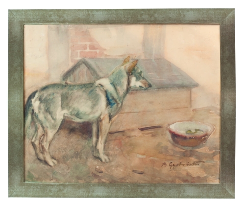 Brunon Gęstwicki “Dog”, antique Warsaw, antique paintings, Galeria Żak, art, antiques