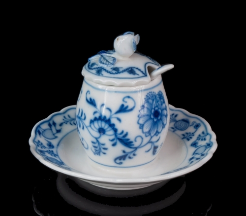 Mustard jar, Carl Teichert Meissen, 1882 - 1929, antique Warsaw, antique porcelain, old porcelain, Galeria Żak, art, antiques