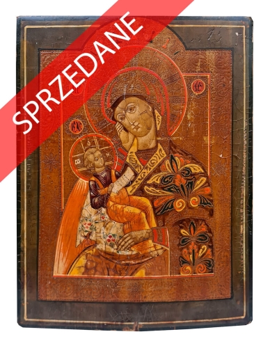 Ikona Matka Boska, Rosja, pocz. XX w. , antyki Warszawa, ikony, skup antyków