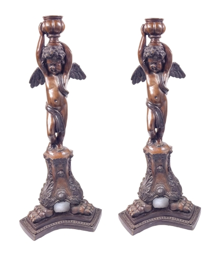 Neo-Baroque candlesticks, 20th century , antique Warsaw, decorative objects, antique home decorations, Galeria Żak, art, antiques