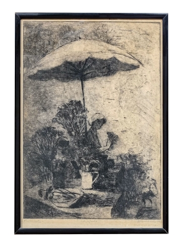 Helena Konopacka "Florist", 1957 , antique Warsaw, antique paintings, Galeria Żak, art, antiques