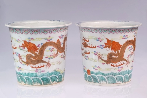 A pair of pots,China, Qing Dynasty, 19th century, antique Warsaw, antique porcelain, old porcelain, Galeria Żak, art, antiques