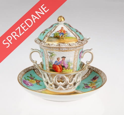 Tasse trembleuse, Helena Wolfsohn, Drezno, Niemcy, ok. 1879 - 1880, antyki Warszawa, skup antyków, porcelana, stara porcelana, Galeria Żak